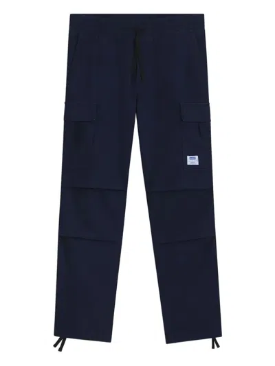 Hugo Boss Drawstring-waist Cargo Trousers In Blue