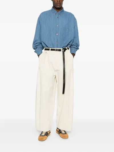 Studio Nicholson Double-pleat Trousers In Neutral