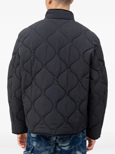 Hugo Boss Quilted Zip-up Jacket In Black