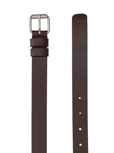 Aspesi Calfskin Buckle Belt In Brown