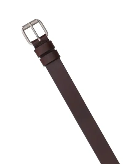 Aspesi Calfskin Buckle Belt In Brown