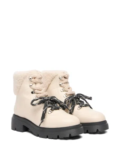 Stuart Weitzman Hudson Lite Lace-up Boots In Neutral