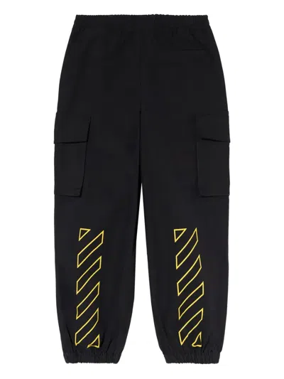 Off-white Diagonal Cargo Logo Pants In Black