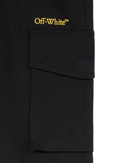 Off-white Diagonal Cargo Logo Pants In Black