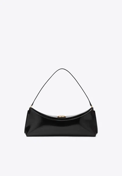 Jacquemus Le Calisson Crocodile-effect Leather Shoulder Bag In Black