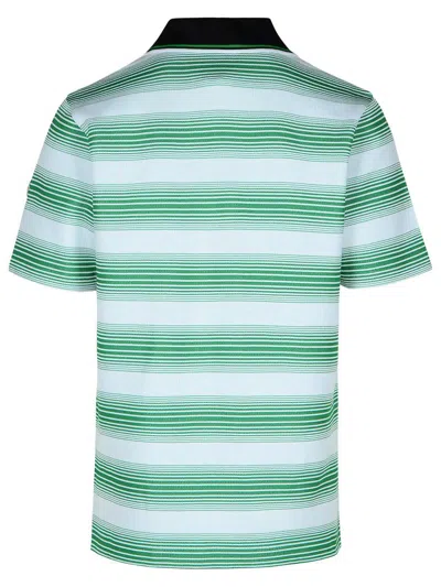 Casablanca White Cotton Blend Polo Shirt Men In Green