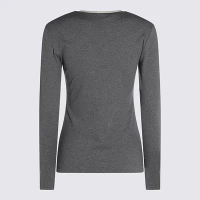Fabiana Filippi Crewneck Knitwear Contrast Trim In Gray