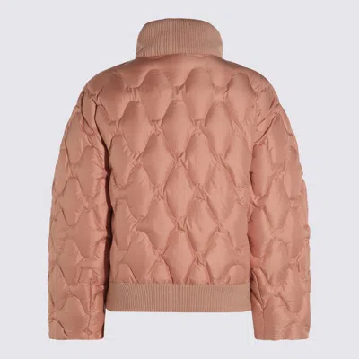 Fabiana Filippi Quilted Jackets With Ribbed Collar And Cuffs In Pink
