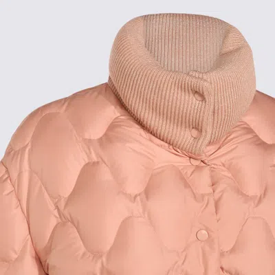 Fabiana Filippi Quilted Jackets With Ribbed Collar And Cuffs In Pink