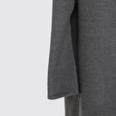 Fabiana Filippi Robe Coat With Notched Lapel And Pockets In Gray
