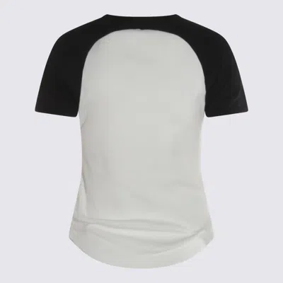 Courrèges Circle Contras T-shirt Woman Black And White In White