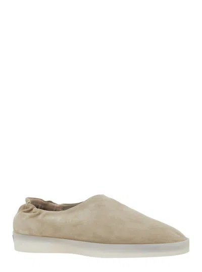 Fear Of God Beige Mules With Logo Patch On The Back And Elasticized Heel In Suede Man In Multi