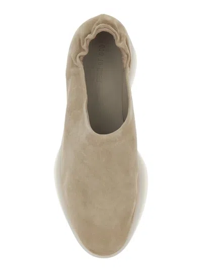 Fear Of God Beige Mules With Logo Patch On The Back And Elasticized Heel In Suede Man In Multi