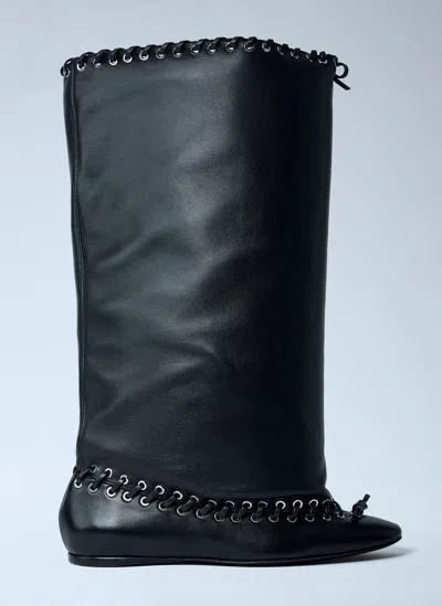 August Barron Level Flat Boots In Black