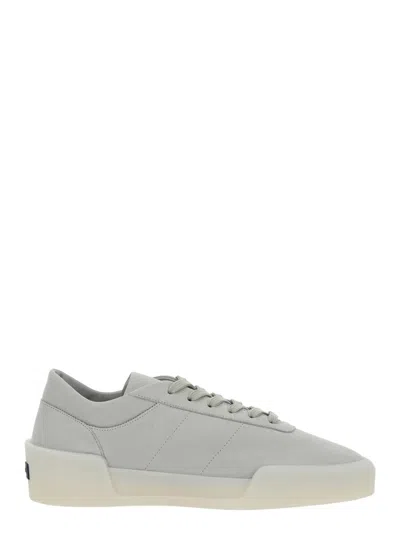 Fear Of God 'aerobic Low' Grey Low Top Sneakers With Logo Patch On The Rear In Leather Man In Gray