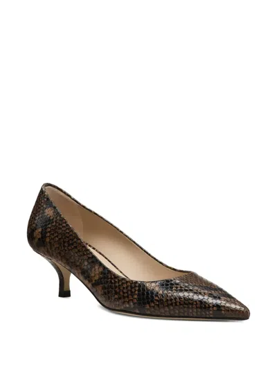 Stuart Weitzman Power 50 Python-effect Leather Pumps In Multi