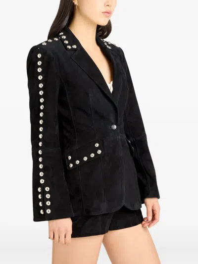 Cinq À Sept Cinq A Sept Studded Suede Milly Jacket In Black