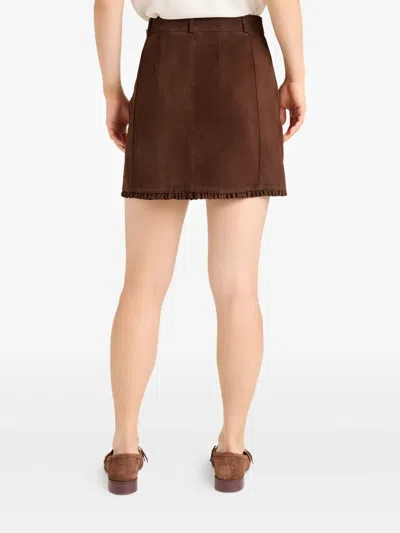 Cinq À Sept Cinq A Sept Suede Scotlyn Skirt In Brown