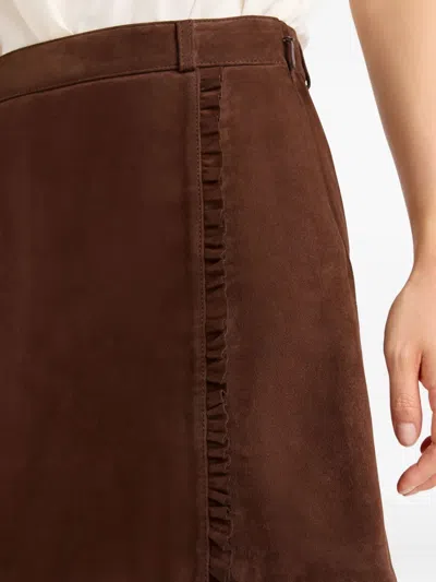 Cinq À Sept Cinq A Sept Suede Scotlyn Skirt In Brown