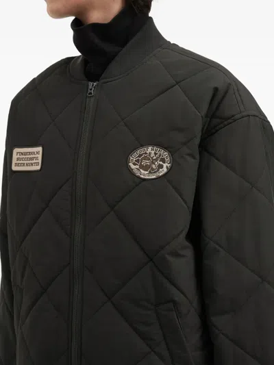 Fingercroxx Quilted Patch-details Jacket In Black