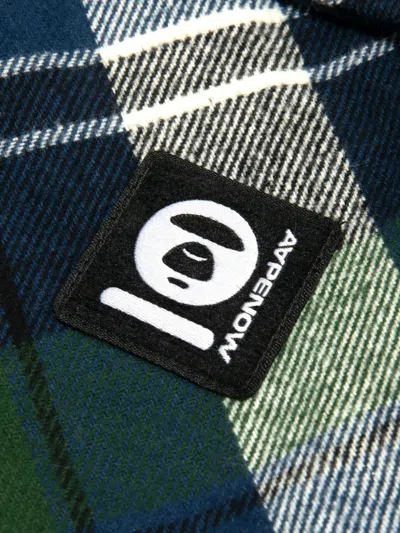 Aape By A Bathing Ape Hooded Plaid Shirt In Green