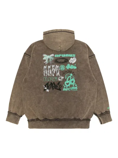 Aape By A Bathing Ape Graphic-print Hoodie In Brown