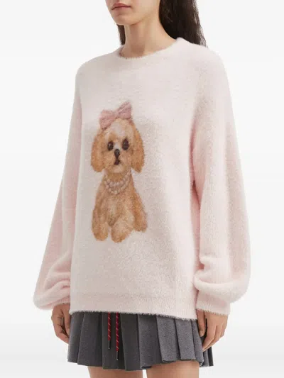 B+ab Dog-graphic Sweater In Pink
