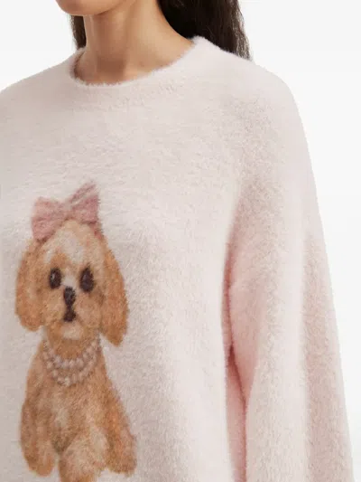 B+ab Dog-graphic Sweater In Pink