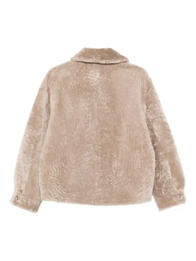 Manzoni 24 Shearling Jacket In Neutral