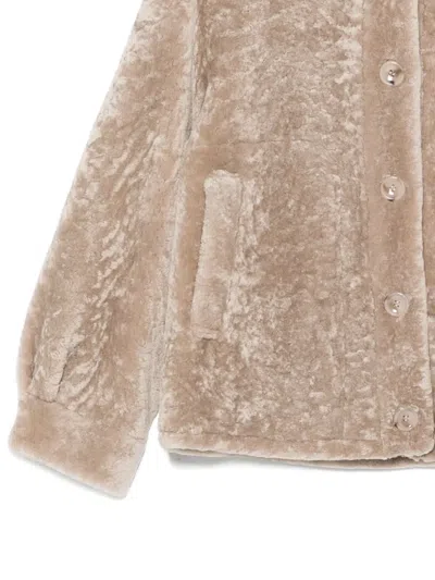 Manzoni 24 Shearling Jacket In Neutral