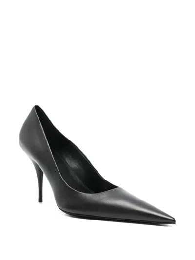 Balenciaga Black Leather Avenue Bb Editor 90 Pumps In Black