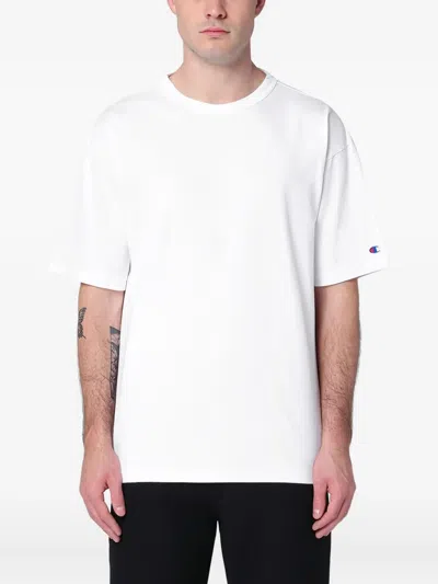 Champion White Cotton Crew-neck T-shirt In White