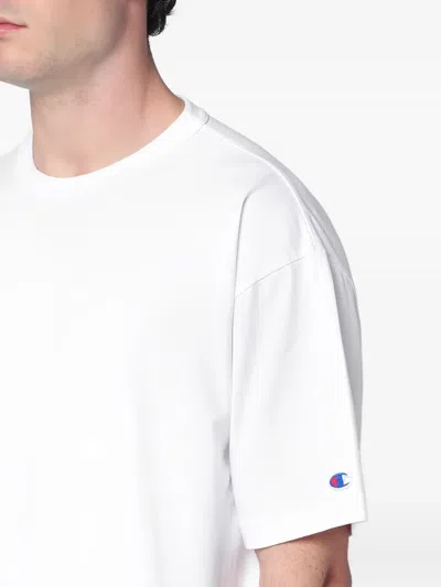 Champion White Cotton Crew-neck T-shirt In White