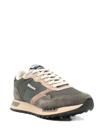 Blauer Panelled Low-top Sneakers In Green