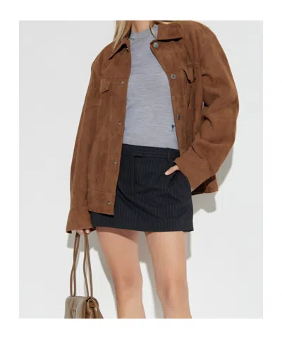 Ami Alexandre Mattiussi Ami Women Crew Neck Sweater In Wool And Silk In Gray