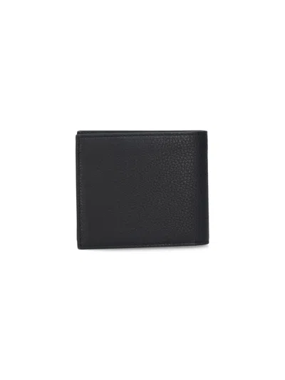 Givenchy Black Bi-fold Wallet With Logo Lettering On The Front In Grained Leather Man In Brown
