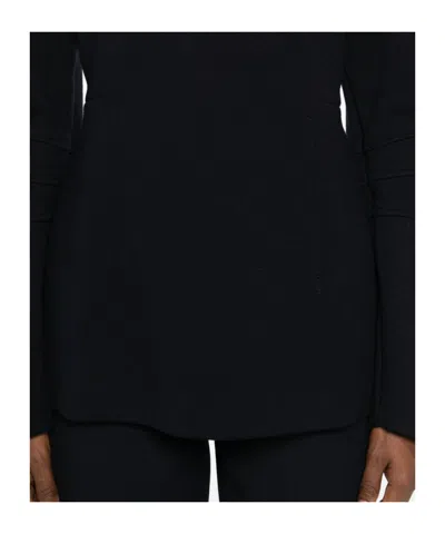 Max Mara Crew Neck Sweater In Wool And Cotton In Black