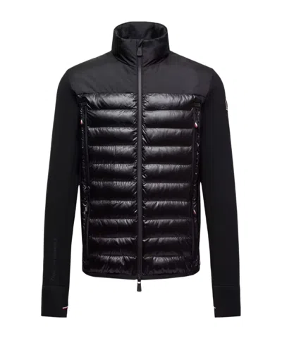 Moncler Padded Sweatshirt With High Collar And Long Sleeves In Black