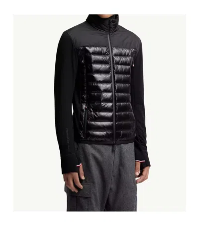 Moncler Padded Sweatshirt With High Collar And Long Sleeves In Black
