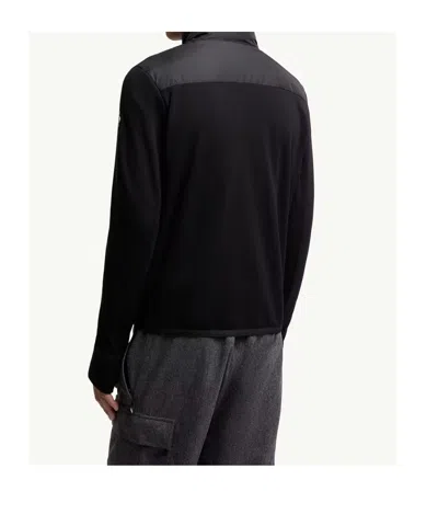 Moncler Padded Sweatshirt With High Collar And Long Sleeves In Black