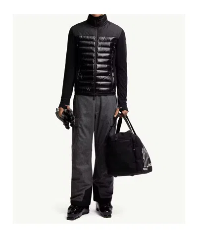 Moncler Padded Sweatshirt With High Collar And Long Sleeves In Black