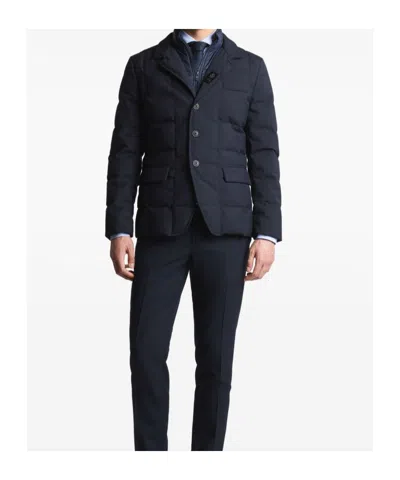 Fay Padded Down Coat Stand-up Collar In Blue