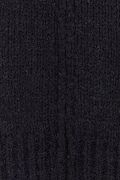 Jil Sander Midnight Blue Mohair Blend Cardigan In Black