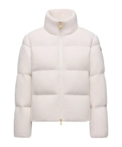 Moncler Ivory Polyester Blend Mornas Down Jacket In White