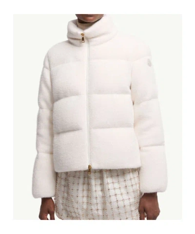 Moncler Ivory Polyester Blend Mornas Down Jacket In White