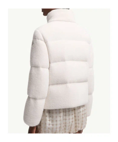 Moncler Ivory Polyester Blend Mornas Down Jacket In White