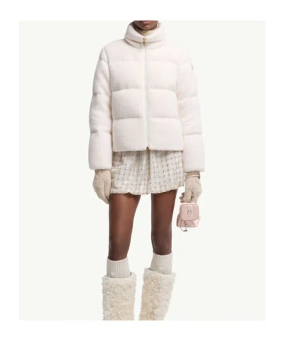 Moncler Ivory Polyester Blend Mornas Down Jacket In White