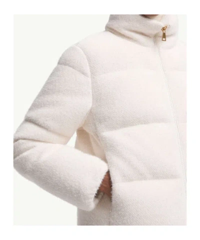 Moncler Ivory Polyester Blend Mornas Down Jacket In White
