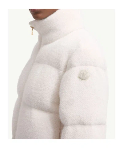 Moncler Ivory Polyester Blend Mornas Down Jacket In White