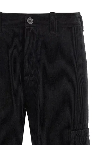 Stone Island Cotton Regular Fit Pants In Black